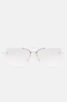 Square Rimless Frame Clear Lens Imported Eyeglasses(Clear,OS)