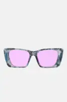 Cat Eye Plastic Frame Glasses with Colored Lenses (Grey/Combo)(Grey/combo,OS)