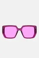 Purple Square Sunglasses with Color Lens and Plastic Frame(Purple,OS)