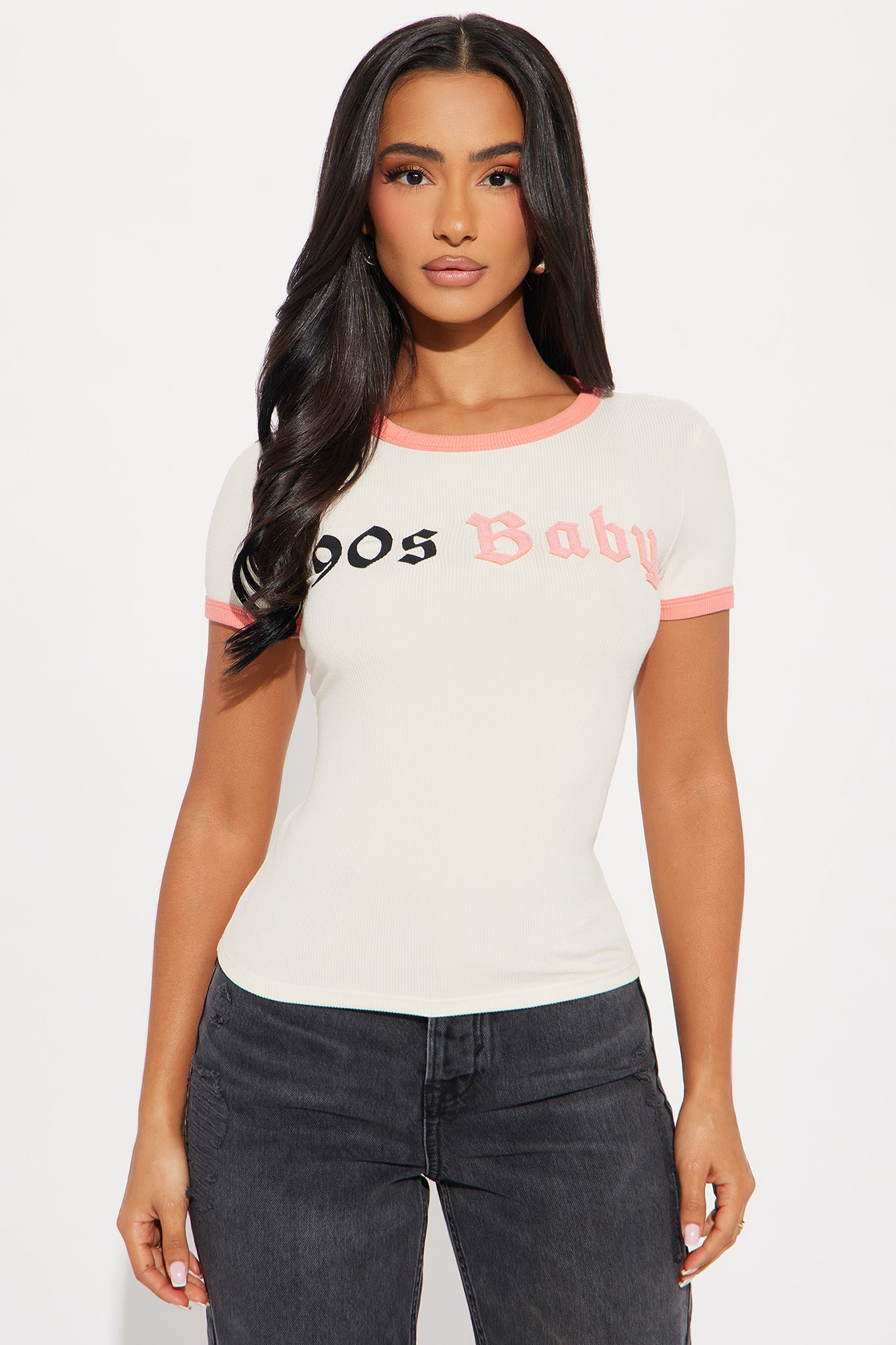 Stylish Crew Neck Short Sleeve Stretch Tee – Unique Printed Design, 92% Polyester 8% Spandex, Comfortable & Trendy
