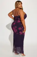 Elegant Purple Mesh Maxi Dress with Lace Trim & Adjustable Straps – Sexy Sweetheart Neckline & Back Lace-Up Detail(Purple/combo,XS)