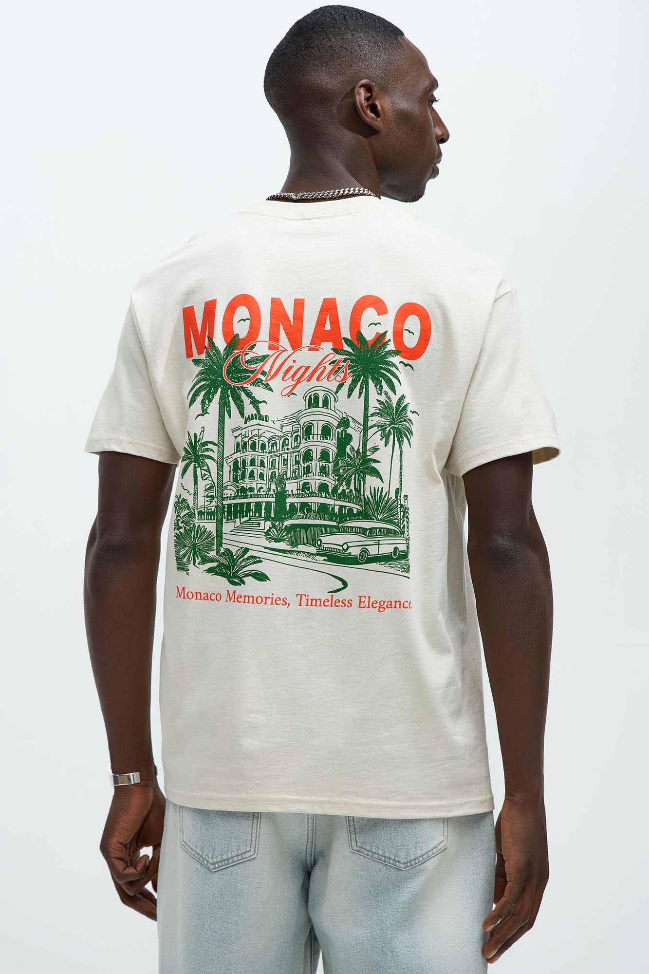 Crew Neck Short Sleeve Screen-Printed Cotton T-Shirt