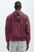 Burgundy Hoodie Long Sleeve Printed Cotton Polyester Imported(Burgundy,S)