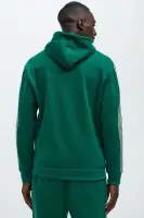 Green Hoodie Long Sleeve Screen Print Kangaroo Pocket Blend Fabric Imported(Green,S)
