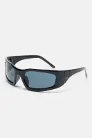 Plastic Frame Standard Lens Imported Sunglasses(Black,OS)