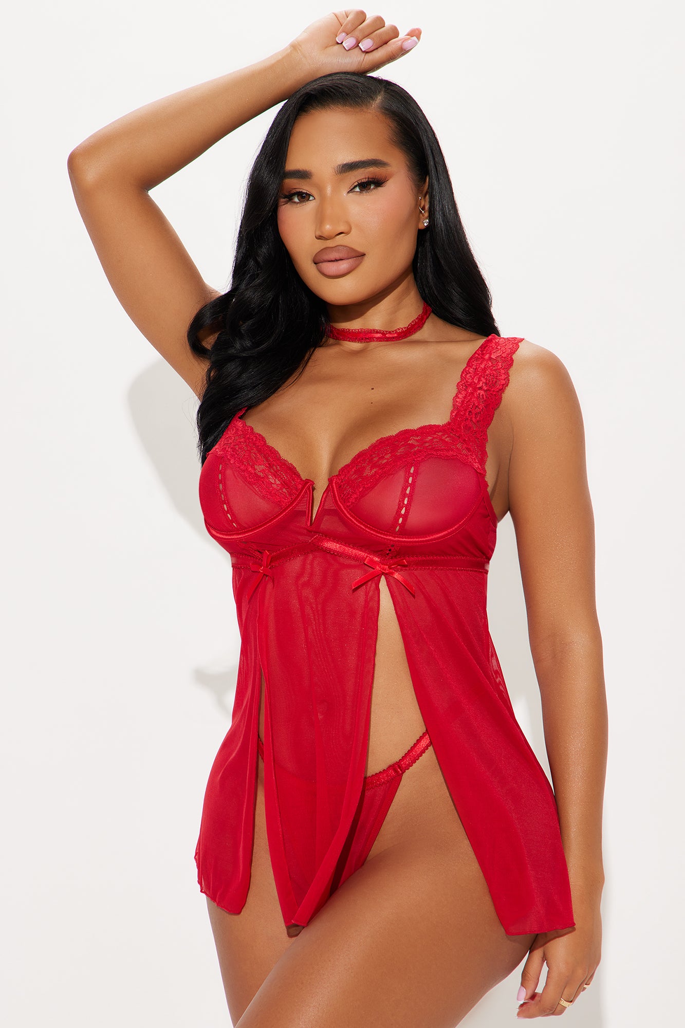 2-Piece Lace Corset Set with G-String - Hook & Eye Closure
