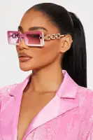 Square Frame Color Lens Jaguar Temple Detail Nose Pad Imported Eyewear