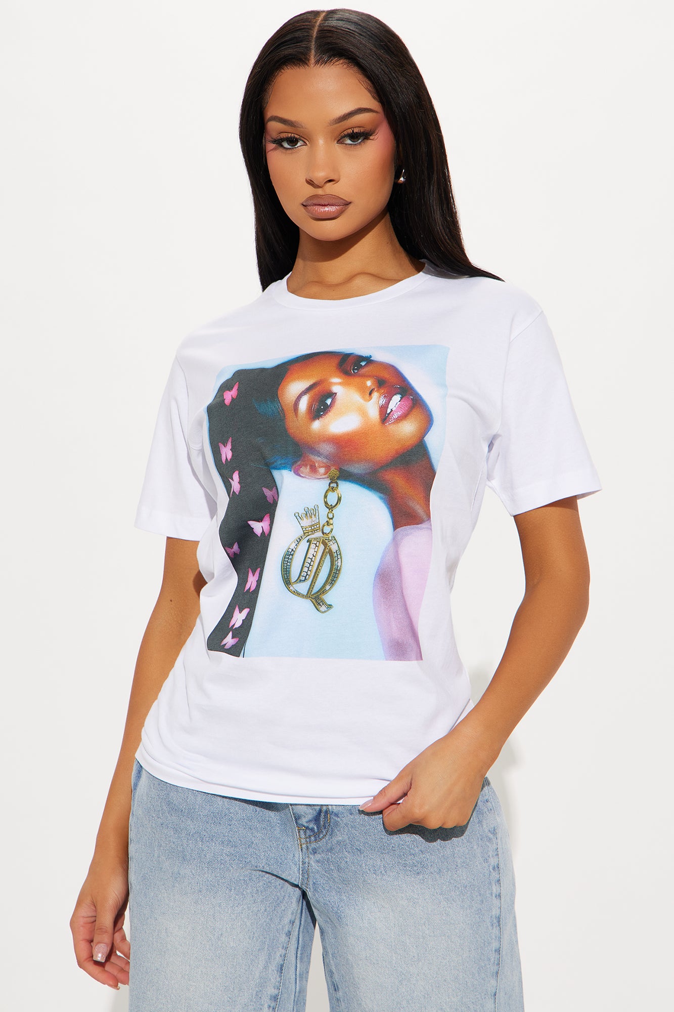 Classic White Crew Neck Cotton T-Shirt – Soft, Stretchy & Screen Printed (100% Cotton, Imported)
