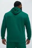 Green Hoodie Long Sleeve Screen Print Kangaroo Pocket Blend Fabric Imported(Green,S)