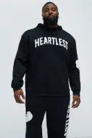 Hoodie Long Sleeve Screen Print Kangaroo Pocket Imported(Black,S)