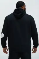 Hoodie Long Sleeve Screen Print Kangaroo Pocket Imported(Black,S)