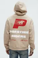 Printed High Pile Fleece Nylon Webbing Buckle Contrast Zipper 100% Polyester Outerwear(Tan,S)