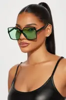 Square Plastic Frame Eyewear with Color Lenses (Available in Black/Combo)