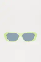 Square Plastic Frame Sunglasses with Standard Lenses - Available in Green and Black(Green,OS)