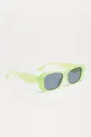 Square Plastic Frame Sunglasses with Standard Lenses - Available in Green and Black(Green,OS)