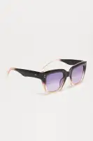 Brown & Purple Square Sunglasses - Standard Lens Plastic Frame with Ombre Design(Brown,OS)