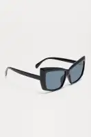 Cat Eye Plastic Frame Sunglasses - Black/Black & White Combo with Standard Lenses(Black/Black,OS)