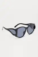 Imported Round Standard Plastic Lens Sunglasses(Black,OS)