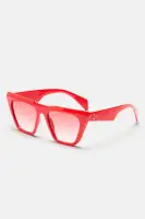 Red Cat Eye Plastic Frame(Red,OS)