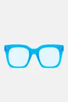 Blue Square Plastic Frame with Color Lens(Blue,OS)