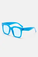Blue Square Plastic Frame with Color Lens(Blue,OS)
