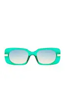Square Frame Plastic Frame Chain Temple Detail Blue Light Lens Imported Eyeglasses(Green,OS)