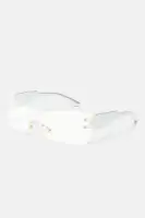 Shield Frame Rimless Clear Lens Imported Eyewear(Clear,OS)
