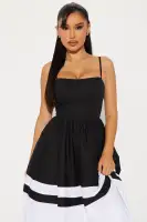 Elegant A-Line Maxi Dress with Sweetheart Neckline & Adjustable Straps – Black/Navy Combo(Black/combo,XS)