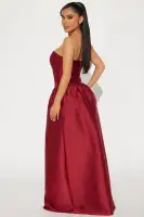 Elegant Marsala & Pink A-Line Gown – Sleeveless with Pleated Back & Zipper Closure(Marsala,XS)