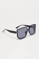 Cat Eye Sunglasses - Black & Brown Plastic Frame with Standard & Special Wrap Lenses(Black,OS)