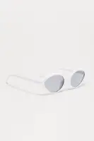 Cat Eye Standard Lens Plastic Frame Imported Sunglasses(White,OS)