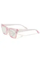 Floral Rhinestone Detail Safety Pin Closure Imported Brooch(Clear/Pink,OS)