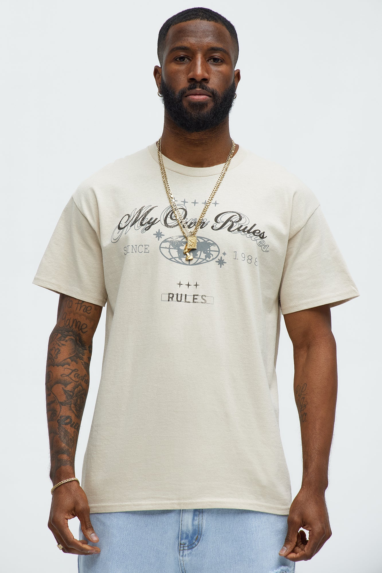 Crew Neck Short Sleeve Screen-Printed 100% Cotton T-Shirt