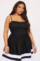 Elegant A-Line Maxi Dress with Sweetheart Neckline & Adjustable Straps – Black/Navy Combo(Black/combo,XS)