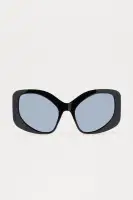 Novelty Plastic Frame Standard Lens Imported Sunglasses(Black,OS)