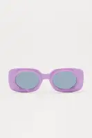 Square Sunglasses - Plastic Frame, Standard Lens, Green and Purple Options(Purple,OS)