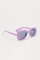Square Sunglasses - Plastic Frame, Standard Lens, Green and Purple Options(Purple,OS)