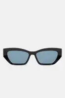 Cat Eye Plastic Sunglasses - Black & White(Black,OS)