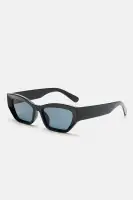 Cat Eye Plastic Sunglasses - Black & White(Black,OS)