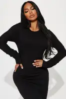 Elegant Black Ribbed Maxi Dress with High Neck & Long Sleeves – Button Back Closure, Stretchy Rayon Blend(Black,XS)