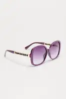 Round Purple Plastic Frame Sunglasses(Purple,OS)