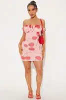Chic Pink Mesh Mini Dress with Ruched Bow Detail - Sleeveless Scoop Neck Stretchy Party Dress(Pink/combo,XS)