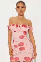 Chic Pink Mesh Mini Dress with Ruched Bow Detail - Sleeveless Scoop Neck Stretchy Party Dress