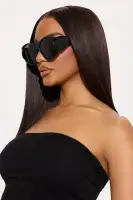 Imported Round Standard Plastic Lens Sunglasses(Black,OS)