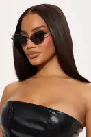 Black Cat Eye Sunglasses(Black,OS)