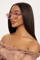 Pink Square Glasses with Blue Light Lens(Pink,OS)