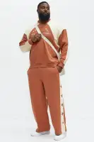 Crew Neck Long Sleeve Cotton-Polyester Printed Top(Brown/combo,S)