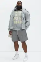 Heather Grey Hoodie Long Sleeve Printed Cotton Polyester Imported(Heather Grey,S)