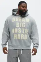 Heather Grey Hoodie Long Sleeve Printed Cotton Polyester Imported(Heather Grey,S)