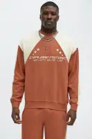 Crew Neck Long Sleeve Cotton-Polyester Printed Top